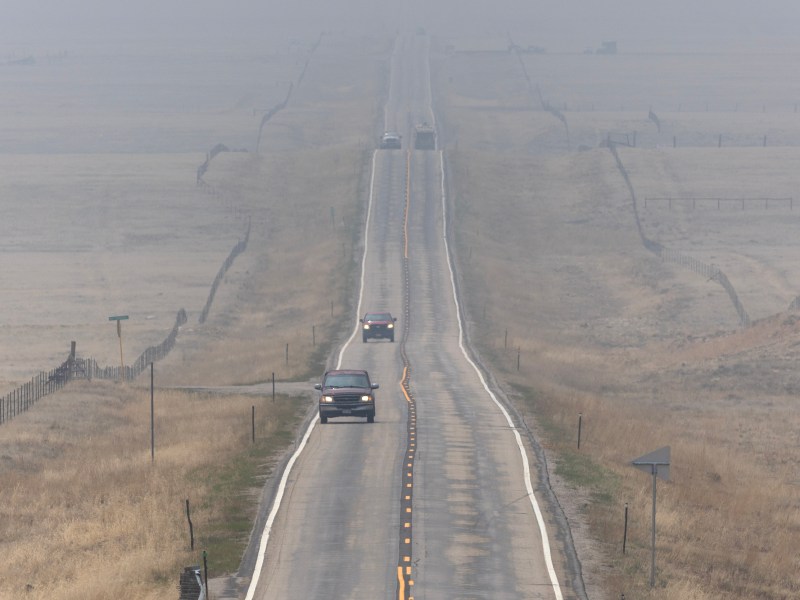 View of highway obstructed by pollution